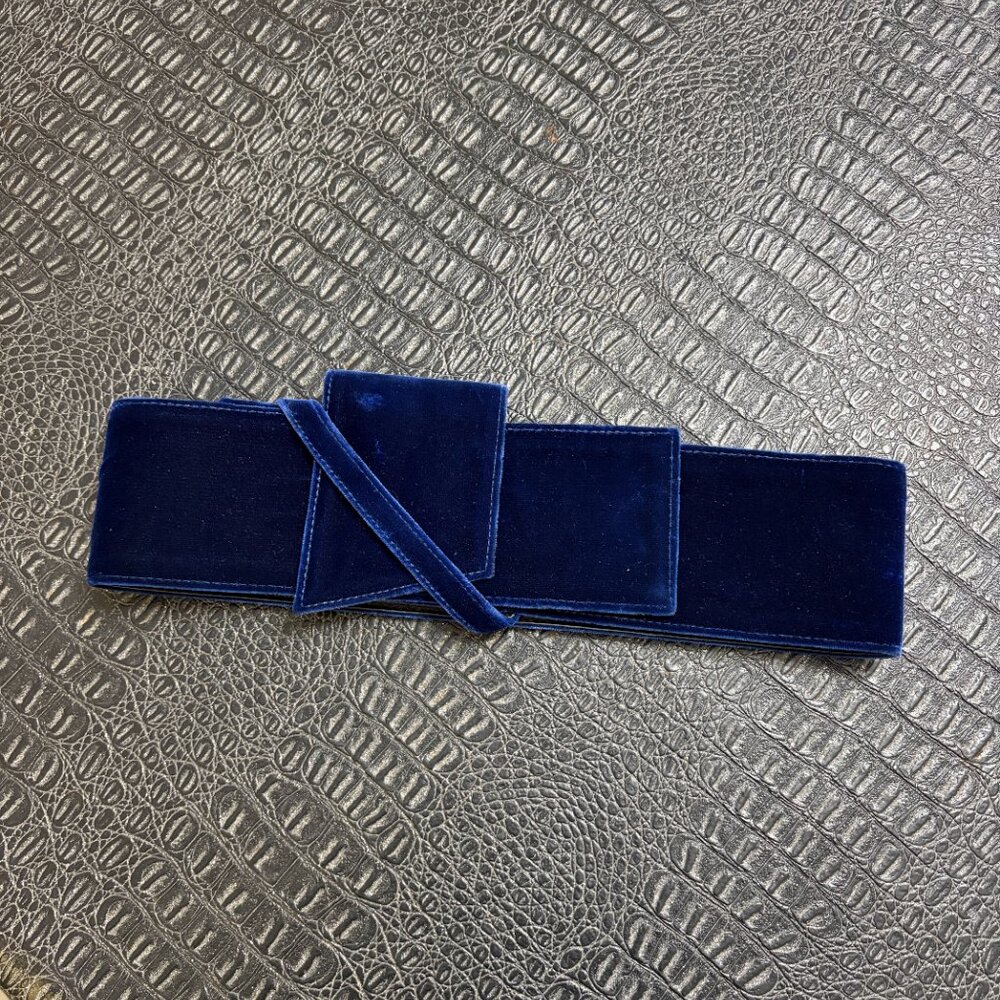 Carolina Herrera Blue Velvet Wide Belt